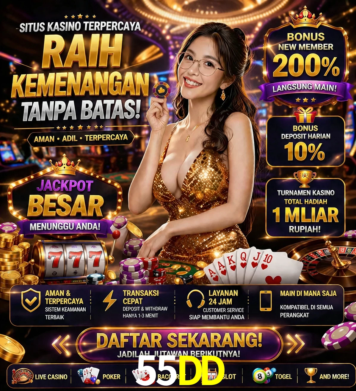 Roleta e blackjack 55DD